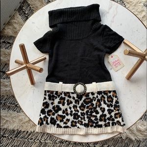 Girls animal print sweater dress